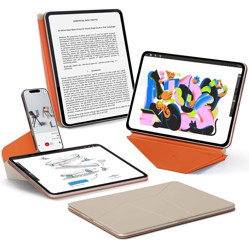 iPad Air 13" Case MOFT Dynamic Folio M3 M2 Slim Magnetic Stand White Terracotta